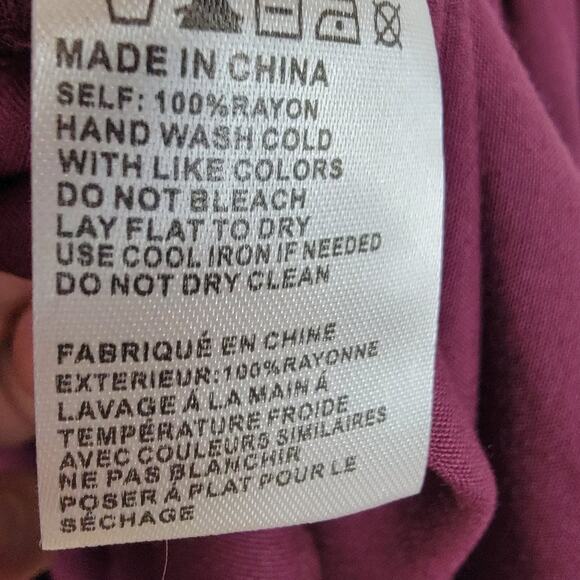 ETHEREAL by PAPER CRANE Anthropologie Wine Red Rayon Button Up Shirt - S - Picture 8 of 8